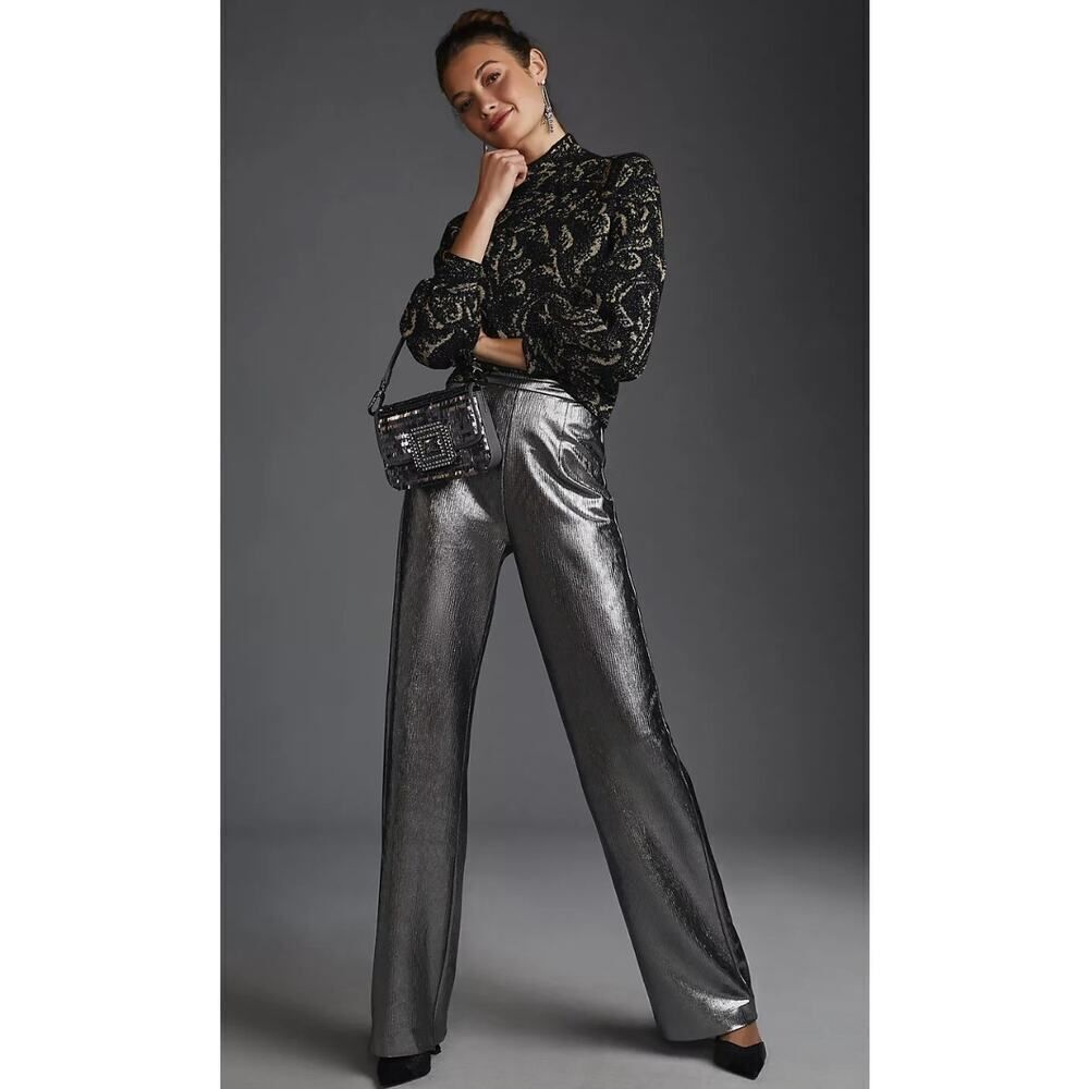 Anthropologie Hutch Silver Pants Nwt Sz. S